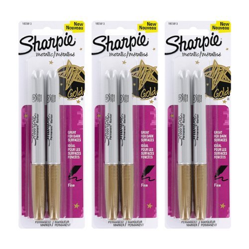 Bulk Buy: Sanford Sharpie Metallic Permanent Markers 2/Pkg Gold (3-Pack)