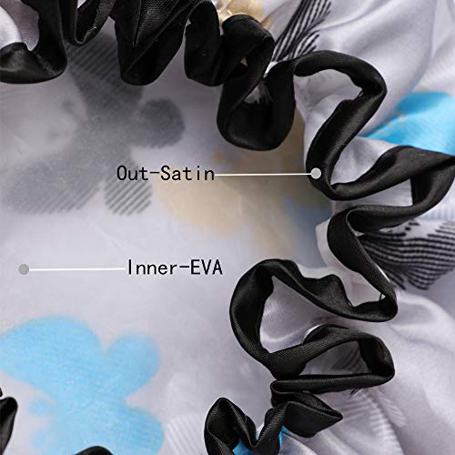 Waterproof Women Shower Cap Large Bath Cap Gutsdoor 4 PACK Double Layer Shower Hat Designed for all Hair Lengths and Thicknesse - Thumbnail 4