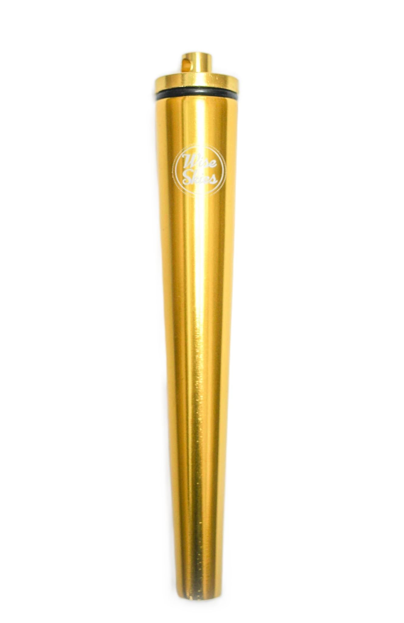 Wise Skies Metal Joint Holder Doob Tube Pink Key Ring Water Resistant Smoking Rolling Accessory (Gold), One Size