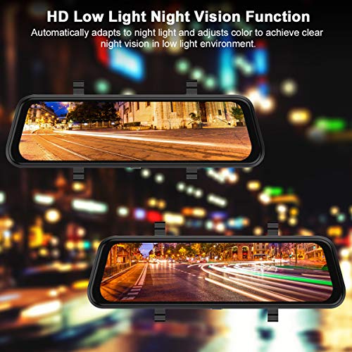 Backup Camera, 10Inch 1080P HD Mirror Dash Camera, Rear View Front and Rear Dual Lens with Loop Record, G-Sensor, 1080P Waterproof Reversing Assistance Camera, Parking Monitor, Night Vision [GRC] - Thumbnail 6