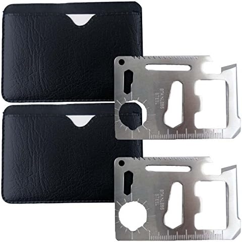 ADROIT (2 Pack) 10-In-1 Multi-Tool | Credit Card Sized | Ultimate Emergency Companion | Includes Saw, Knife, Opener & More | Protective Pouch Included | Compact 2.75" (7 cm) Design