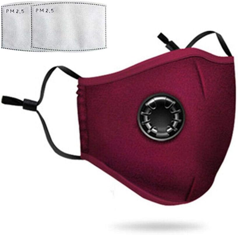 Reusable Face M.a.s.k PM2.5 Activated Carbon Filter for Breathing Insert Protective M.a.s.k Anti Pollution Washable Cotton for Adult Running Cycling Outdoor Activities