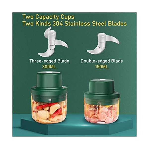 Yumzeco-Mini-Chopper-Food-ProcessorElectric-Mini-Food-Processor300Ml150Ml-45W-Mini-Chopper-Electric-With-3-Sharp-Blades-For-Chili-Meat-Fruit-Vegetable-Ginger-Mixer-Grinder-Onion-Garlic-Chopper Yumzeco Mini Chopper Food Processor,Electric Mini Food Processor,300Ml+150Ml 45W Mini Chopper Electric With 3 Sharp…