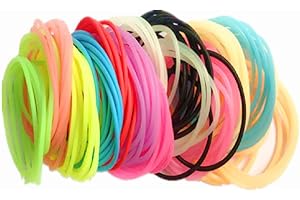 Gewaha Silicone Fluorescent Color Candy Color Bracelet - 130 Rainbow Luminous Bracelet Style Hair Accessories, Headband and H