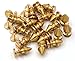 Okones Art Pack of 20, Solid Brass Tree Spike Studs, 1/3''1/2'' Tall, Gold Finish, Right Hand Thread, Flat Head, Fully Threaded, 1/3-16 UNC, Grade B7