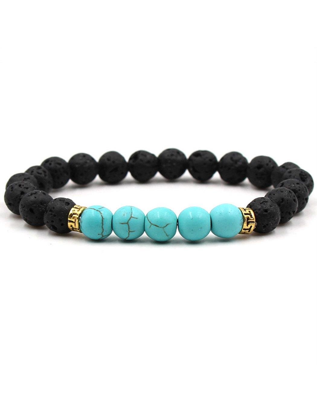 Men Women Stone Beads Stretch Strand Bracelets Healing Therapy Bracelets Strand