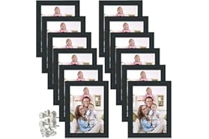 Giftgarden 5x7 Picture Frames Bulk Black Photo Frame for Wall Hanging or Table Standing, Black, 12 Packs