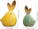 TOYANDONA 2pcs Easter Bunny Ceramic Figurines Car Interior Table Decor view 2