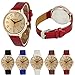Geneva Women Big Dial Leather Brand Bracelet Wrist Watch Wholesales 6 Pcs Fiiliip(Mixed Color)