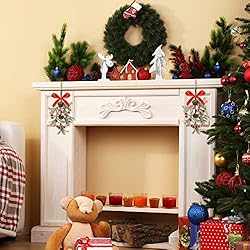 Christmas Artificial Mistletoe Ornament with Red