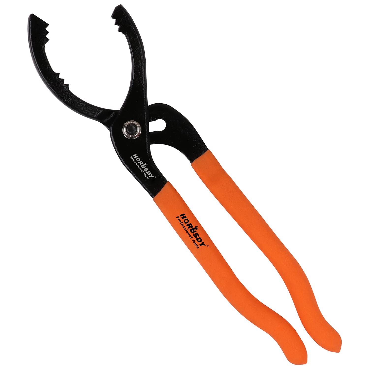 Photo 1 of HORUSDY 12" Adjustable Oil Filter Pliers, Adjustable Oil Filter Wrench Removal Tool (Orange)