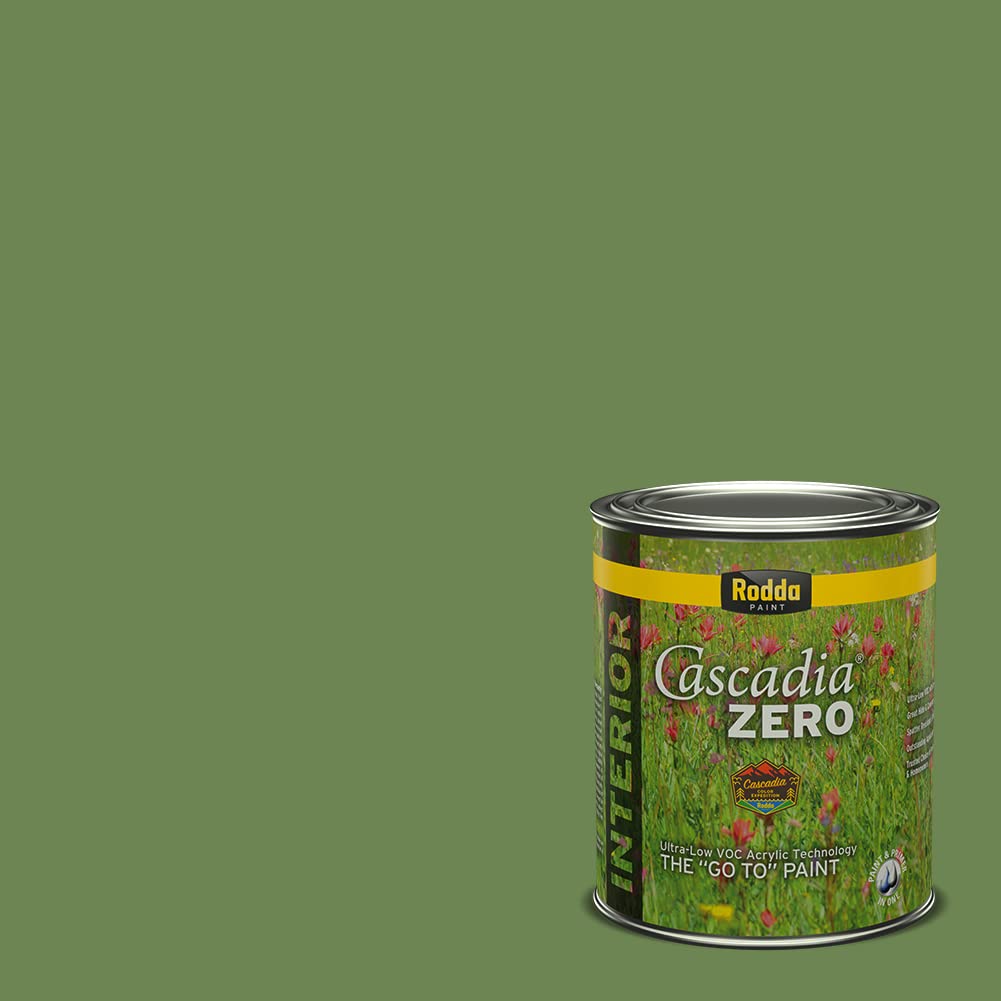 Photo 1 of Rodda Paint CASCADIA ZERO Interior Flat Paint & Primer in One, Quart, Green Knoll