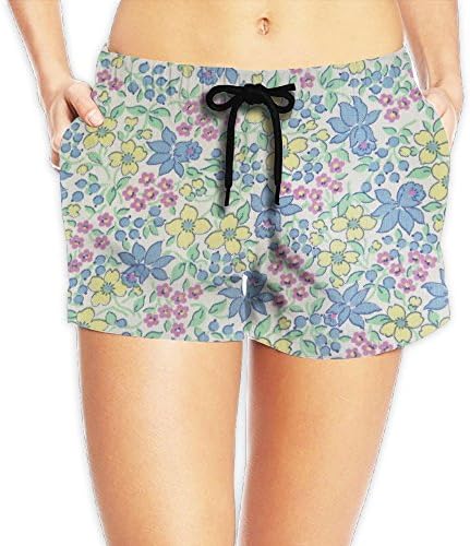 Womens New Style Beautiful Little Flowers Quick-drying Board Shorts