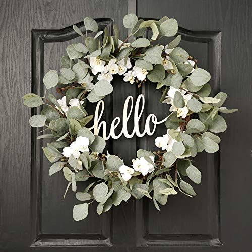 Qunwreath ハンドメイド フローラル 19インチ ファラエノプシス リース 新築祝い パーティーリース ヘビーギフトボックス付き フリーフック Qunwreath100