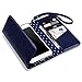 iPhone 7 Plus Cover - Terrapin iPhone 7 Plus Women's Case - Trifold Wallet Clutch Cover - Polka Dot Interior - Card Slots - Money Pocket - Wristlet - Navy Blue