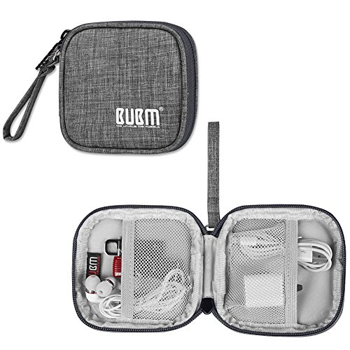 BUBM Mini Earphones Case Carrying Case for Earphone / Earpods /Earbuds / for Lightning Cable Charger Change Purse Protective Travel Pouch Cute Bag Box Portable for Accessories Carrying Bags(Grey)