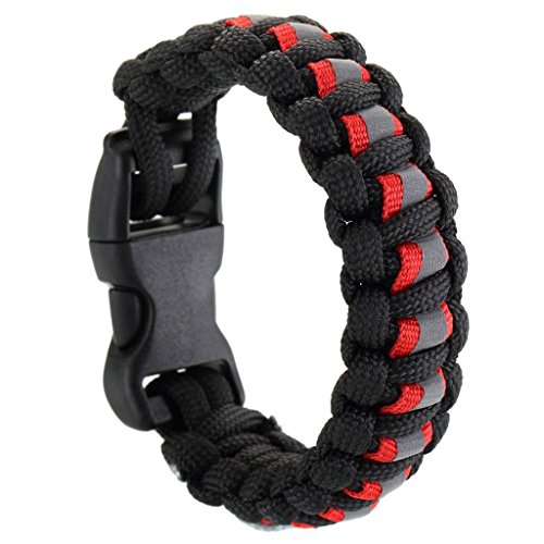BINGUO® Outdoors Survival Reflect Light Paracord Bracelet Camping, Hiking, Emergency Essential