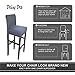 Deisy Dee Stretch Slipcovers Chair Cover for Counter Height Side Chairs Covers Stretch Protectors C171 (Dark Grey)
