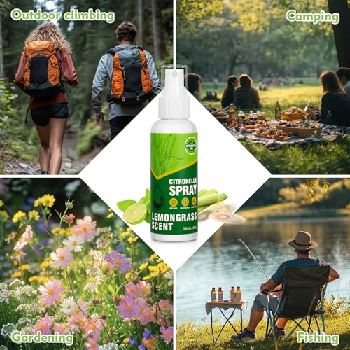 SCENTORINI Citronella Spray with Lemongrass Essential Oil, DEET-Free, 200ml (2 Pack) Air Freshener Mist, Plant-Based for Home, Patio, Outdoor, Courtyard, Camping, Hiking, Traveling, Fishing