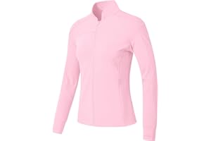 BGOWATU Women's Workout Jacket Lightweight Zip up Running Athletic Jackets with Thumb Holes
