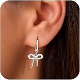 Gold/Silver Bow Earrings for Women, Post Ribbon Knot Earring Bow Stud Earrings Daily Jewelry