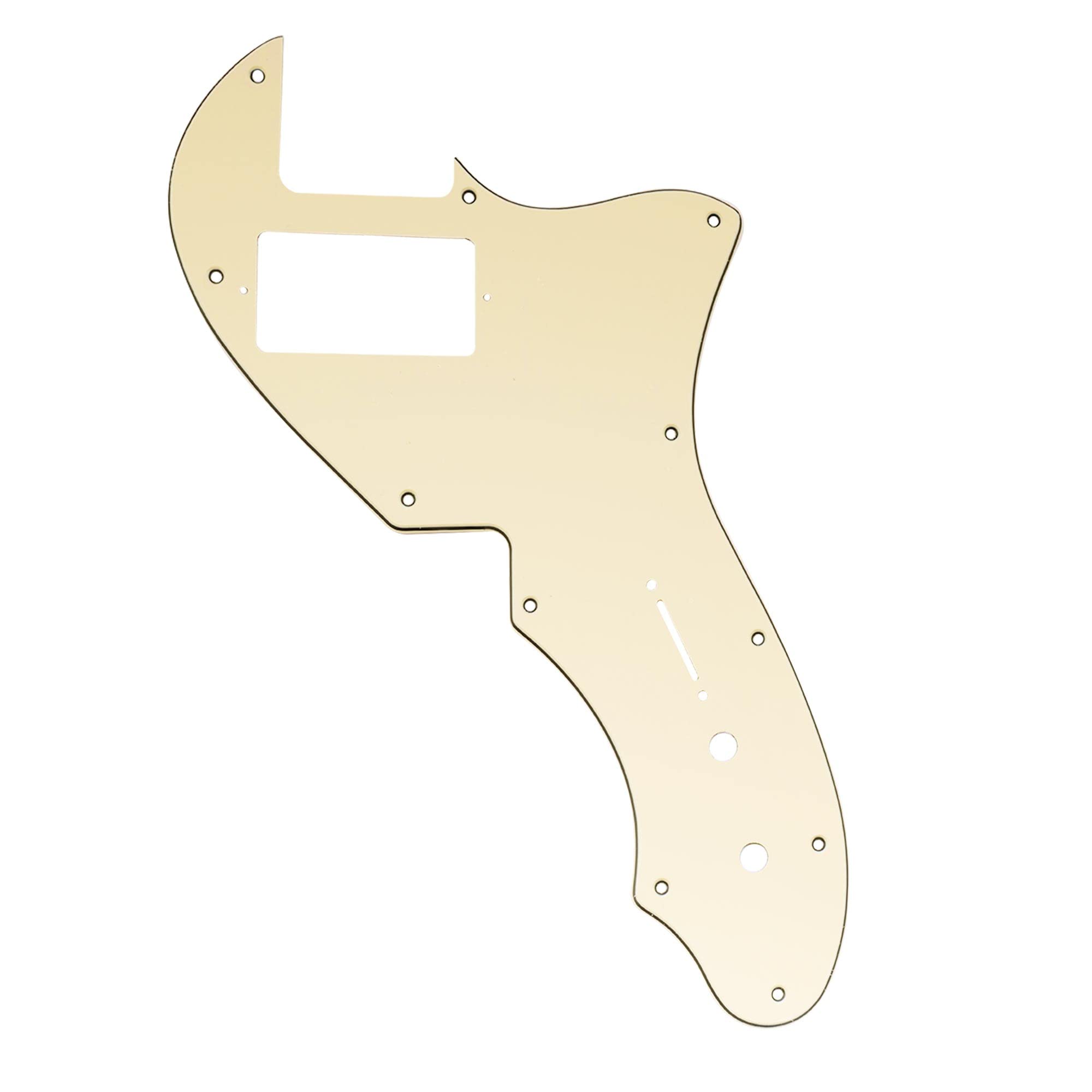 Musiclily Pro 11 Holes Single H Guitar Pickguard For USA Fender 69 Tele Thinline Style Electric Guitar, 3Ply Cream