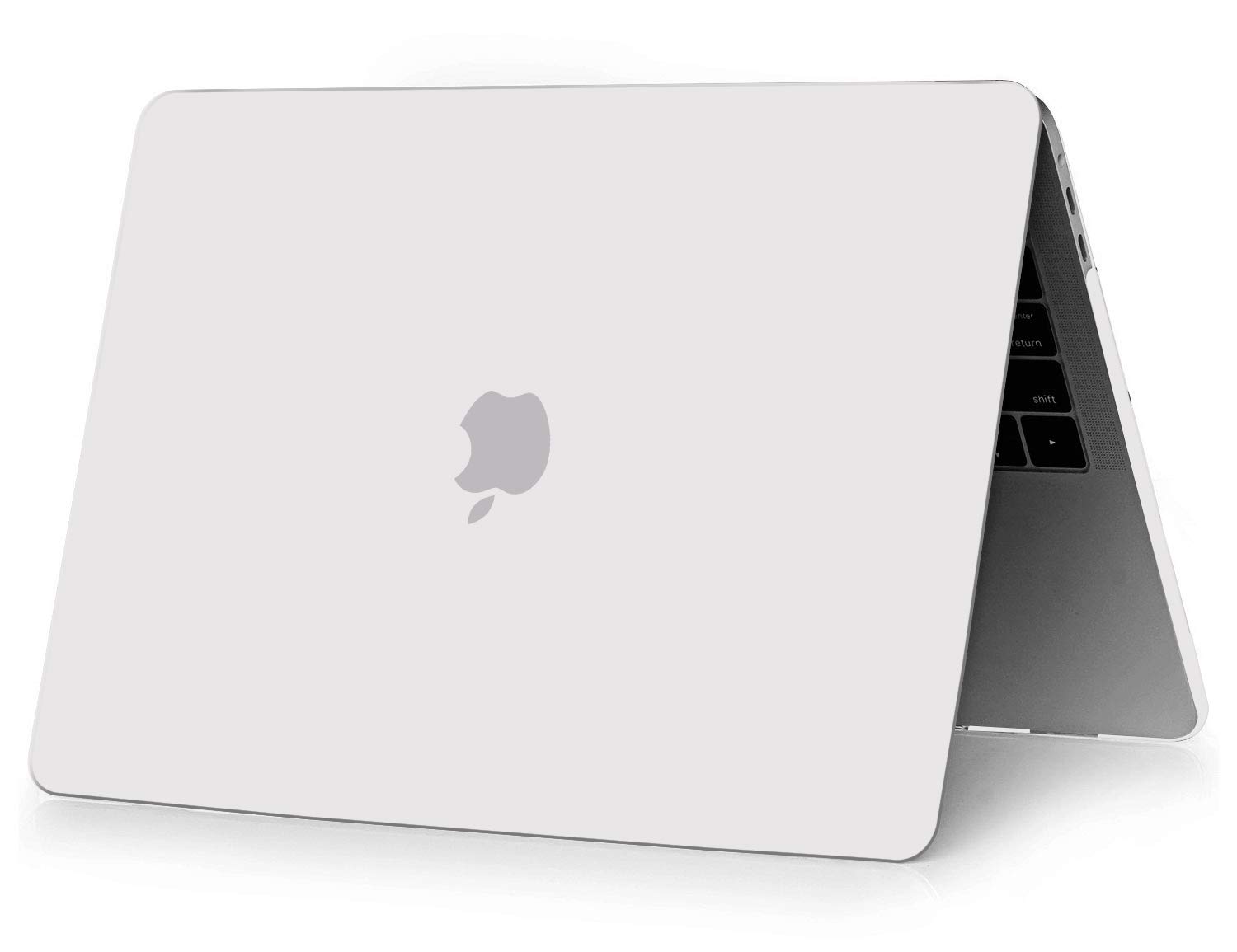 TECOOL Case Compatible with MacBook Pro 15 Inch 2019 2018 2017 2016 with Touch Bar A1990 A1707, Ultra Thin Protective Hard Shell Case, Semi-Transparent Frost White