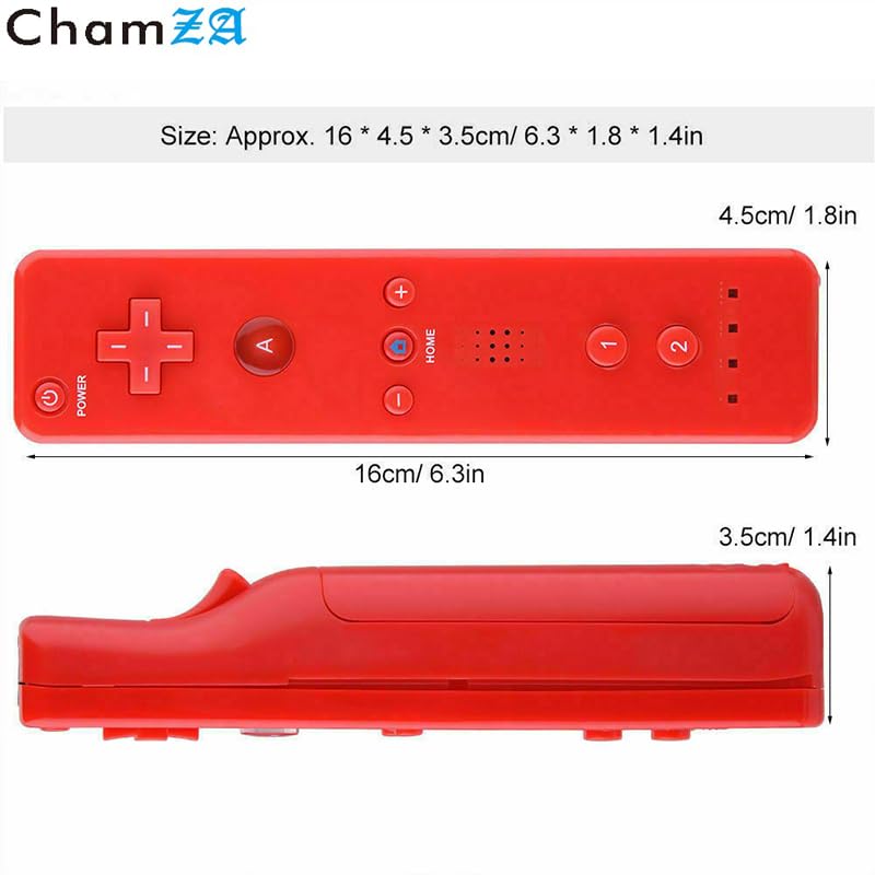 ChamZA Wireless Motion Remote Controller Gamepad for Wii/Wii U, w/Silicone Case & Hand strap (Pink)