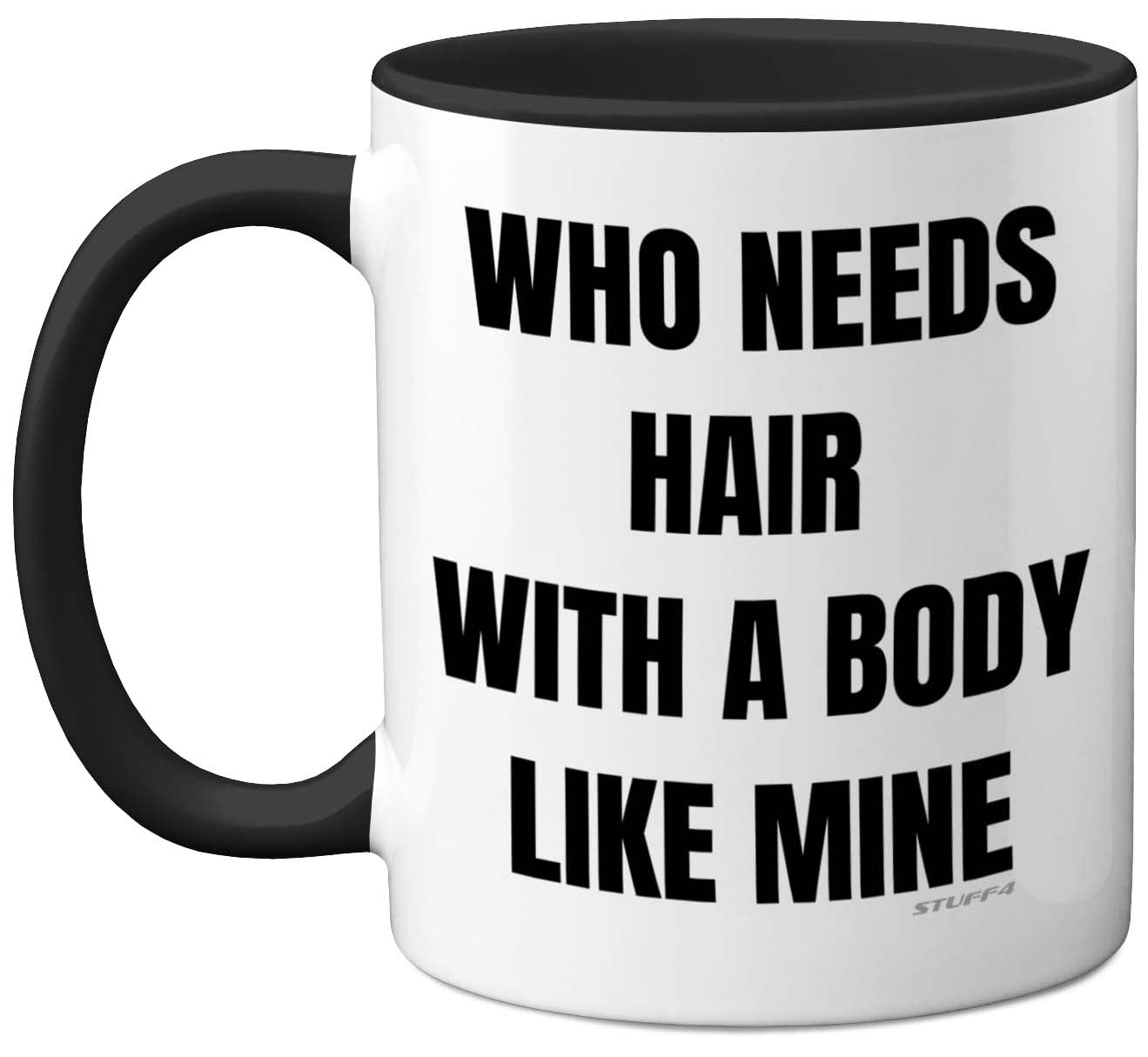Stuff4 Bald Mug - Funny Birthday Gifts for Him, Novelty 11oz Black Ceramic Dishwasher Safe Baldi Mugs, Dad Birthday Gifts, Christmas, Father's Day