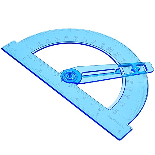 Boao 2 Pack Plastic Swing Arm Protractors 6 Inches Clear Protractors
