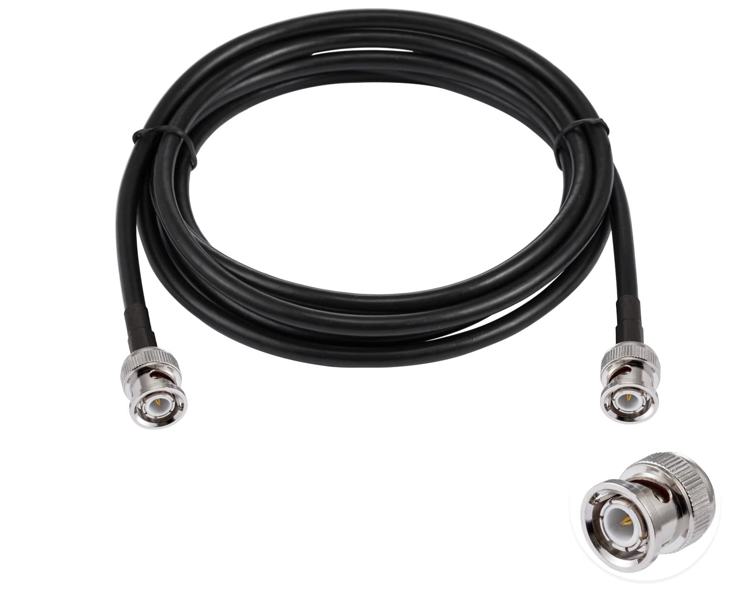 Vecys BNC Male to BNC Male Cable 50ohm RG58 RF Coaxial Pigtail Jumper Cable 10ft/3m for RF Antennas Ham Radio Handheld