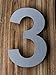 QT Modern House Number - LARGE 8 Inch - Brushed Stainless Steel (Number 3 Three), Floating Appearance, Easy to install and made of solid 304