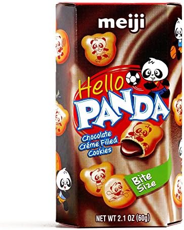 Meiji Hello Panda Chocolate Cream Biscuits 2.1 oz each (3 Items Per Order)