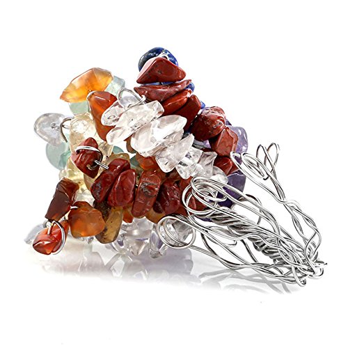 QGEM 7cm de Haut Arbre de Chakra Pierre Gemme Précieuse Naturelle Feng Shui Energie de Guérison Reiki Healing pr Déco