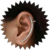 Yheakne Boho Crystal Ear Cuff Earrings Gold Crystal Cuff Wrap Earrings Cz Crawler Cuff Earrings Rhinestone Ear Climber Clip Earrings Jewelry for Women
