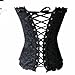 HLGO Lady's Sexy Flower Pattern Steampunk Bustier Metal Buckle Button Adjustable Back Lace Up Corset for Womens Black L Size