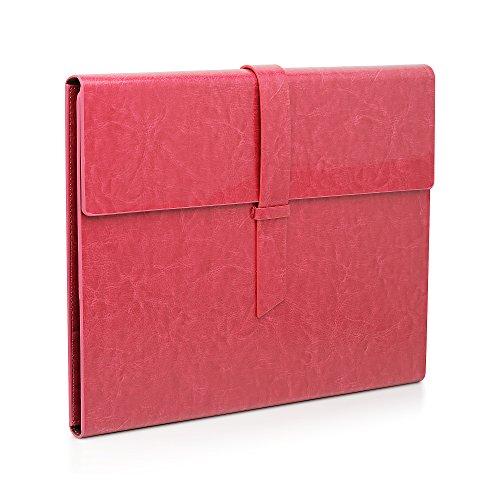 Gallaway Leather Padfolio Portfolio Folder - Perfect for Your Interviews, Resumes, Presentations and Meetings and it fits Letter, Legal, A4 Notebooks and Notepads (Pink)