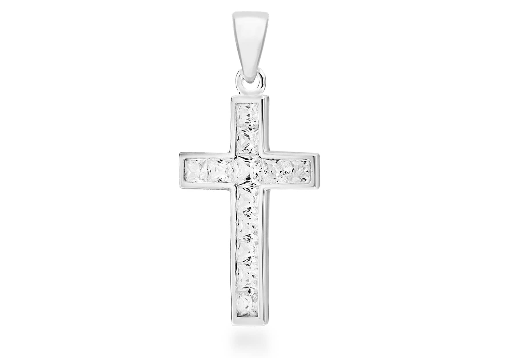 Tuscany Silver Women's Sterling Silver Cubic Zirconia Cross Pendant