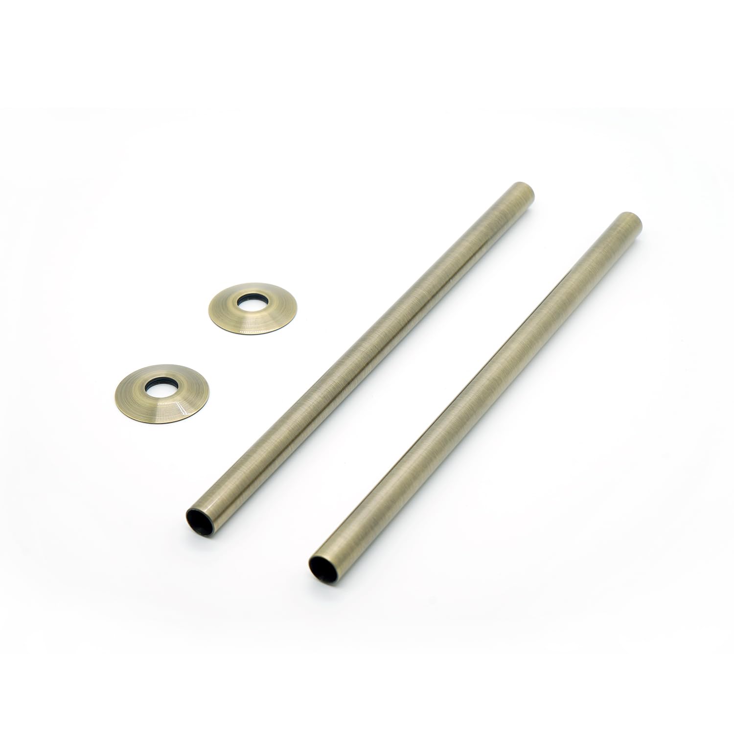 VANCOCO 2Pcs 300mm×15mm Radiator Pipe Sleeves, Antique Brass Radiator Collars Cover Pair Radiator Pipe Covers