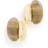 SHASHI Women's Una Earrings, Green Agate, One Size