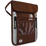 Venture 4th Passport Holder Neck Pouch With RFID - Safety Passport Pouch (Brown)