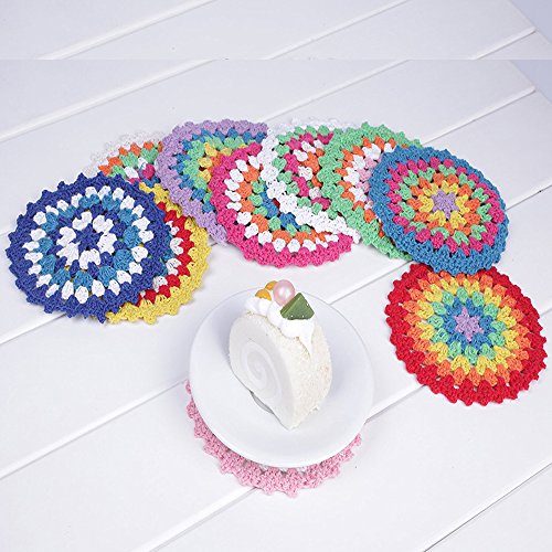 Ambielly-Best-Coasters-Coasters-for-Drinks-Cup-Coaster-Vintage-Ethnic-Floral-Design-Fabric-Coasters-Value-Pack-Coffee-CoastersTea-CoastersOffice-Coasters10-pcsSet4712cm-Hand-Coaster