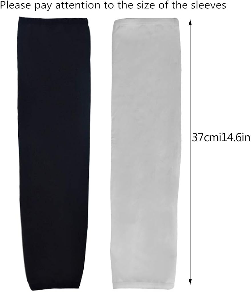 10 Pairs Unisex Arm Sleeves, Arm Sleeves UV Sun Protection Cooling Sleeves for Women Youth Arm Cover Sleeves for Boys Girls Bike Riding Baseball Basketball Running Outdoors Activities, Black and White: Clothing