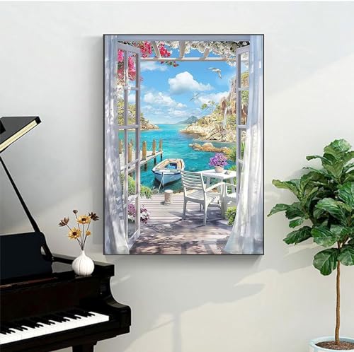 ChicAbode Paint by Number for Adults Canvas, DIY Door Paint by Number Kits on Canvas for Adults Beginner, High Definition, Landscape Acrylic Oil Painting Number Kits for Gift Decor, 16x20 Inch