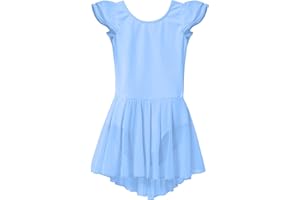 MdnMd Toddler Girls Ballet Leotard for Dance Flutter Sleeve Skirt Ballerina Ballet Dress Outfit