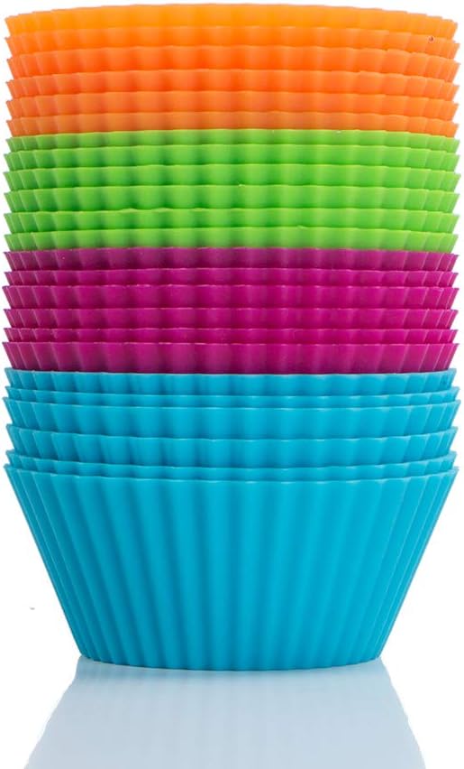 Webake Silicone Cupcake Baking Cups Muffin Liners Reusable Silicon Muffin Tin Non