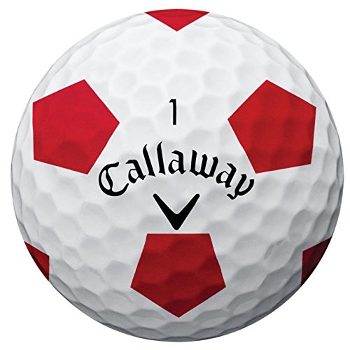 Callaway Golf Chrome Soft X Truvis Golf Balls, (One Dozen), White/Red