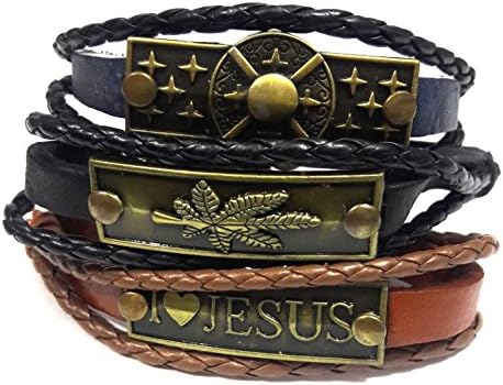 Leather Wrap Stylish Bracelet. Daily-Party-Casual Wear Fashion Jewellery (Pack of 3)