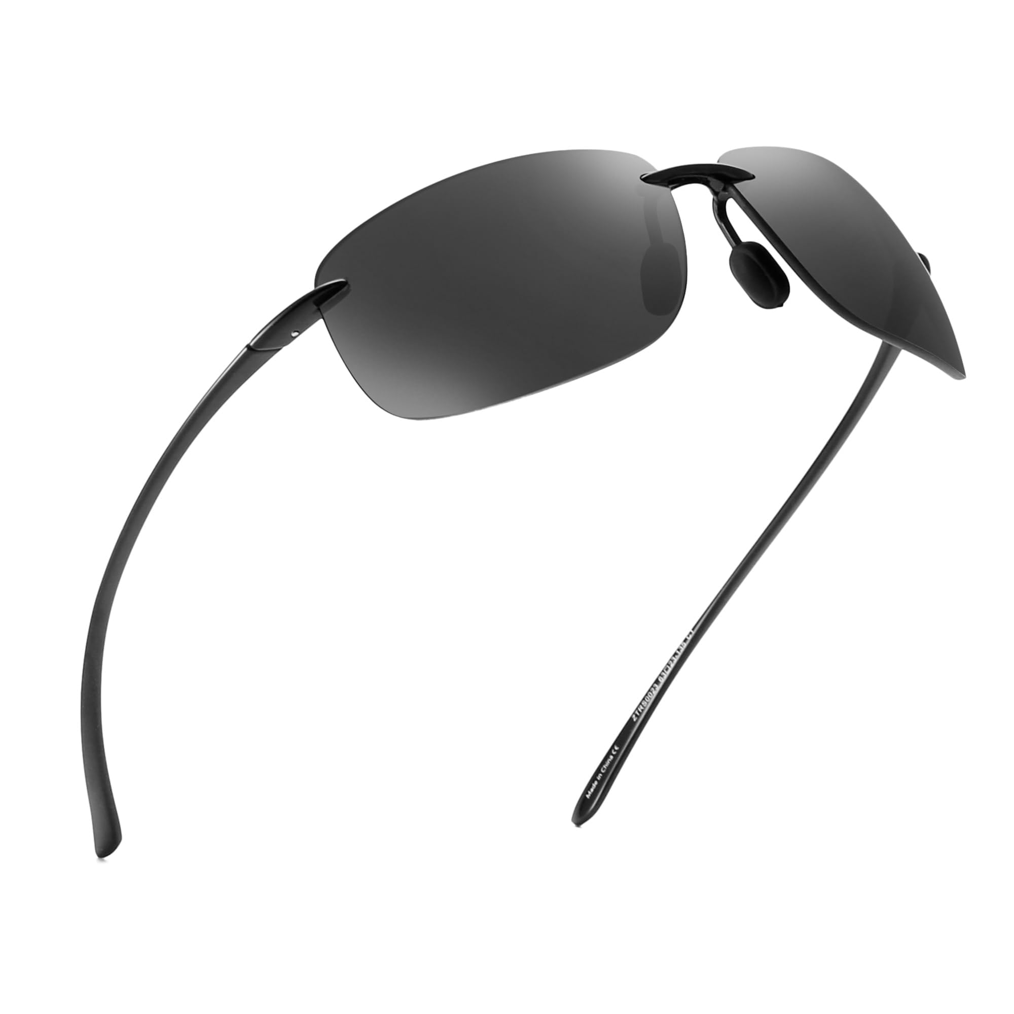 Jim Halo Sport Sunglasses for Men Women TR90 Rimless Unbreakable Frame for Running Fishing Baseball Driving Grey