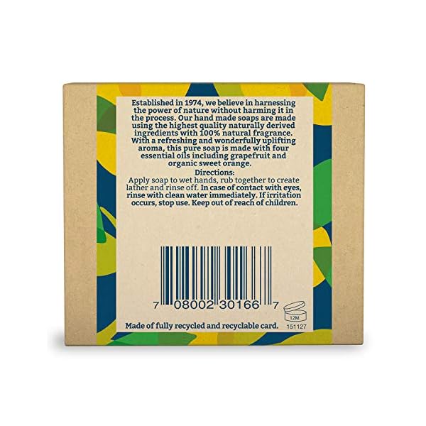 Faith In Nature Natural Grapefruit Hand Soap Bar, Invigorating, Vegan and Cruelty Free, No SLS or Parabens, 100 g